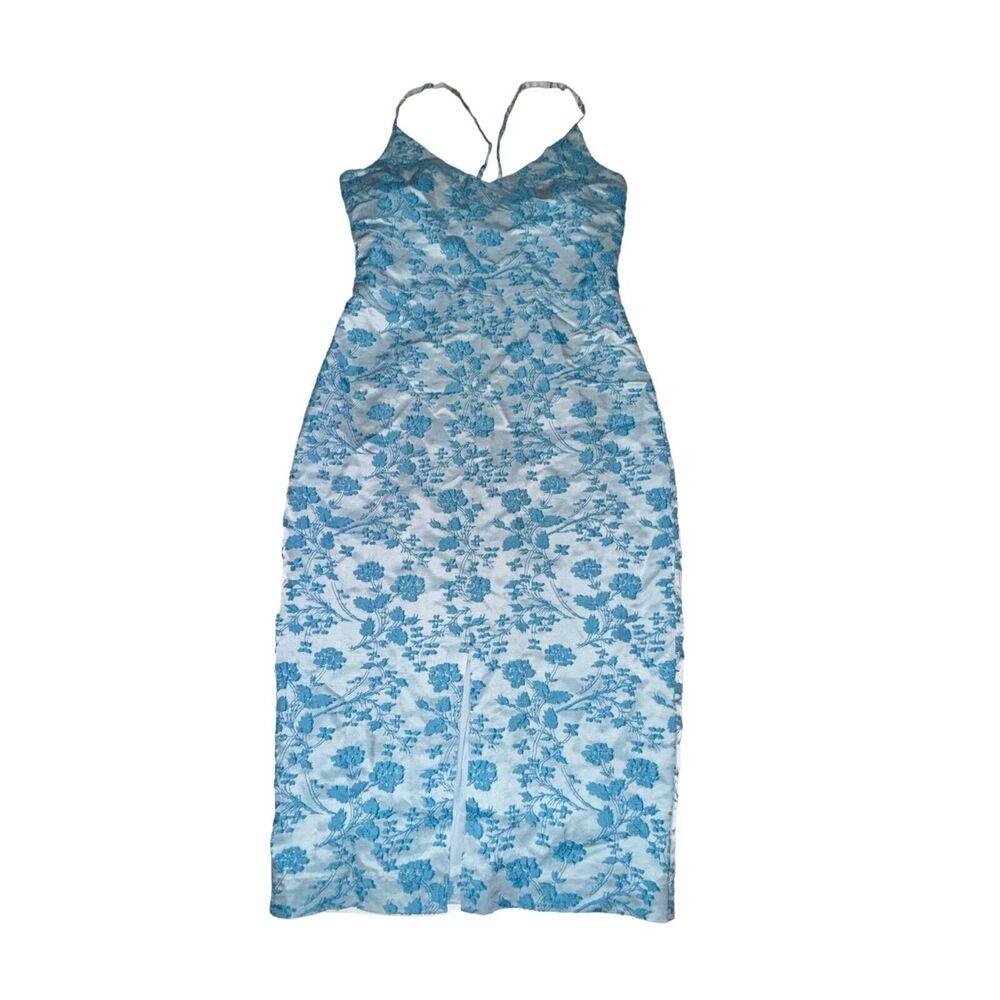 Likely Isla Brocade Brooklyn Dress Women's 4 Blue Floral Sleeveless Bodycon